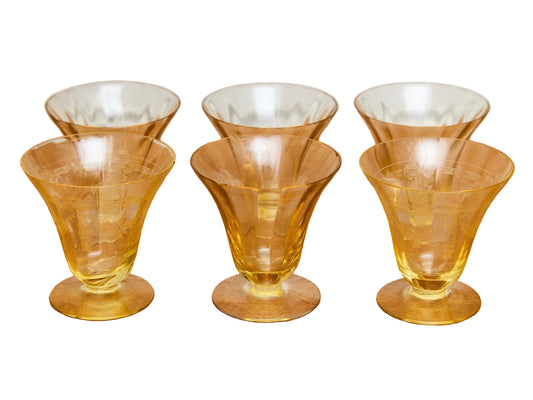 Vintage Tiffin Franciscan Tulip Footed Dessert Glasses