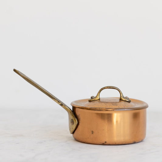 Vintage Petite Copper Pot with Lid