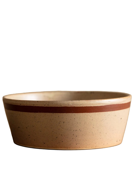 Handpainted Flower Stoneware Salad Bowl, France, 1970s