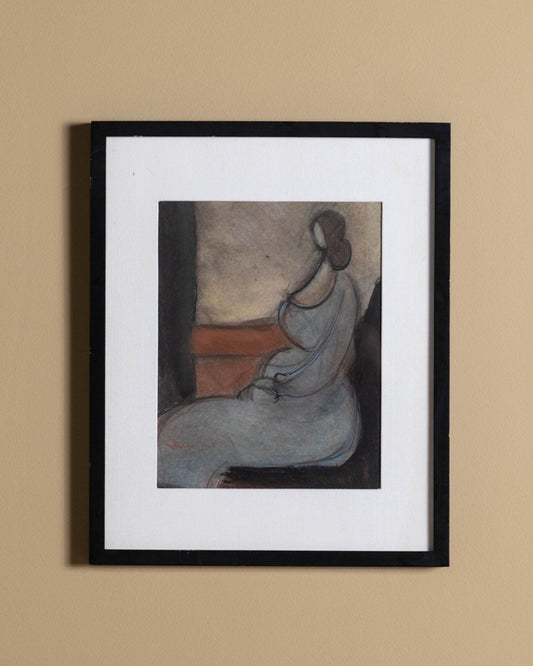 Vintage Framed Pastel Portrait