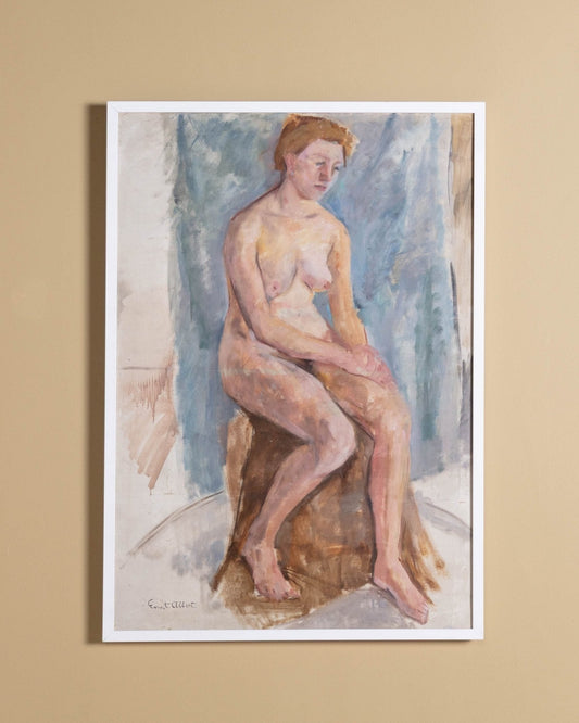 Vintage Nude Portrait Oil Painting by Ernest Albert