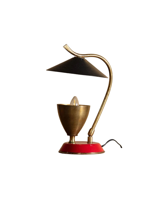 Vintage Atomic Enameled Steel Table Lamp