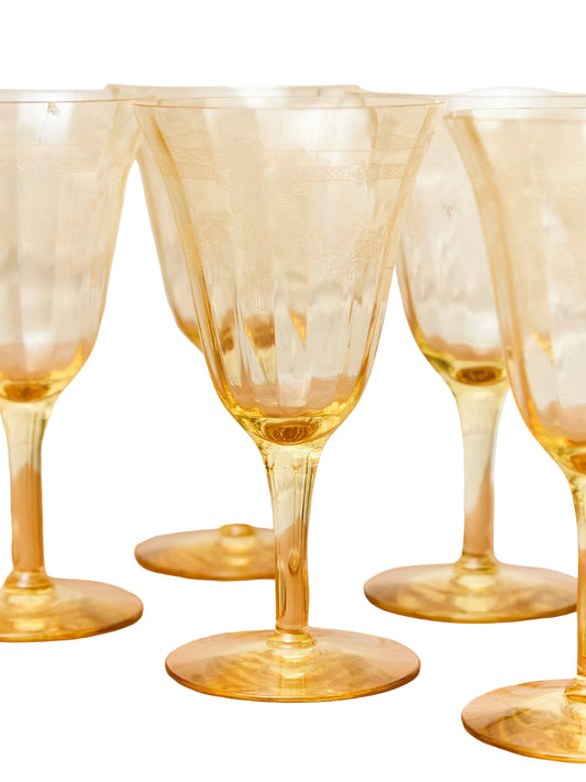 Vintage Tiffin Franciscan Art Deco Wine Glasses