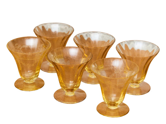 Vintage Tiffin Franciscan Tulip Footed Dessert Glasses