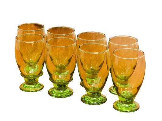 Vintage Cristar Copa Lexington Lime Green Goblets