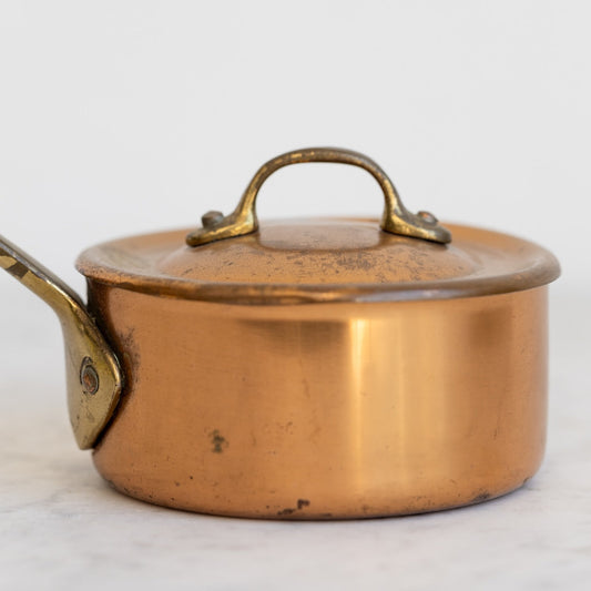 Vintage Petite Copper Pot with Lid