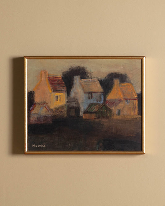 Impressionist Village Scene by Marcel Cockx, Belgium, 1955