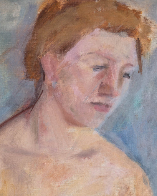 Vintage Nude Portrait Oil Painting by Ernest Albert