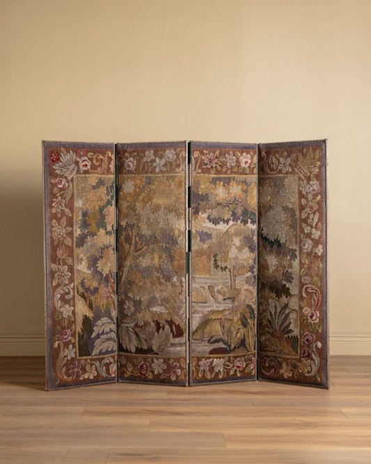 Vintage Verdure Needlepoint Folding Screen
